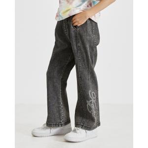 パンツ ラインストーンロゴ フレアデニムパンツ キッズ 子供服 女の子