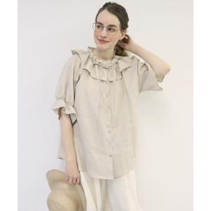 「haupia」 半袖ブラウス MEDIUM ベージュ レディース