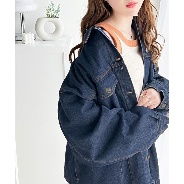 「Java」 デニムジャケット MEDIUM ネイビー レディース