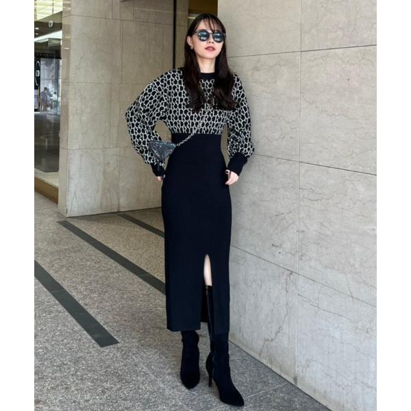 「rienda」 ニットワンピース FREE ブラック レディース