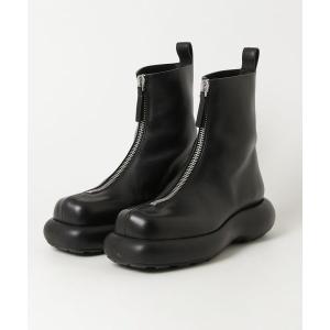 「JIL SANDER」 レザーアンクルブーツ 37 ブラック レディース