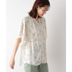 「GLOBAL WORK」 半袖ブラウス MEDIUM ベージュ レディース