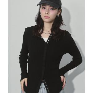 カーディガン ランダムリブニットカーディガン レディース