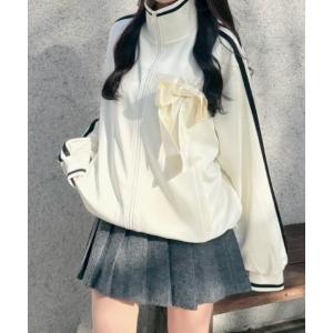 コート アウター リブラインリボントラックジャケット レディース