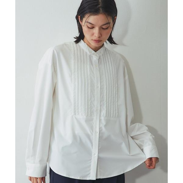 ブラウス シャツ フロントピンタックベーシックブラウス レディース