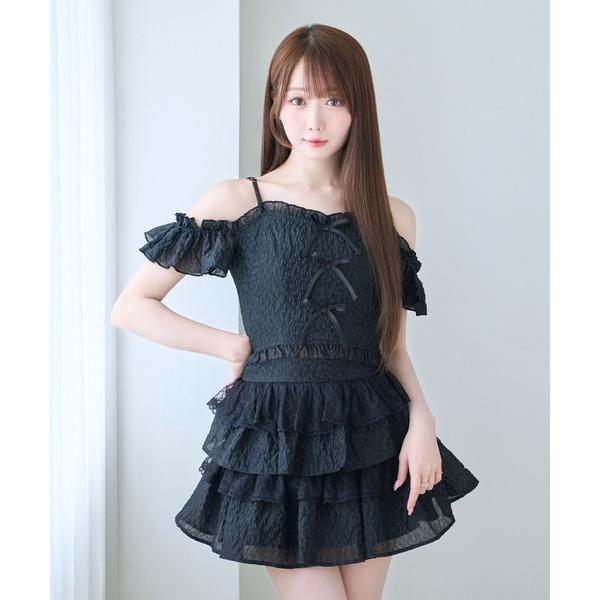 Front ribbon cami tops レディース