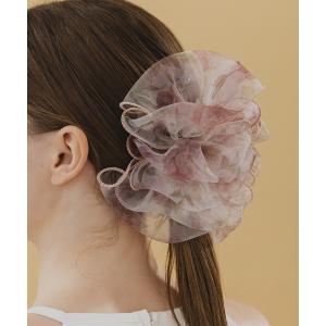 ヘアクリップ 「LA MUE」シアー 花柄 フリル バンスクリップ