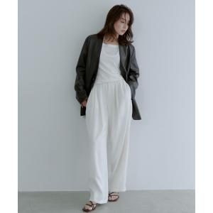 パンツ 「洗える・接触冷感・UVカット」リサイクルサテンギャザーバレルパンツ レディース
