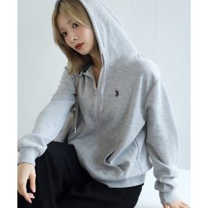 パーカー 「U.S. POLO ASSN./ユーエスポロアッスン」ワンポイントロゴ刺繍 スウェット ジップパーカー レディース メンズ