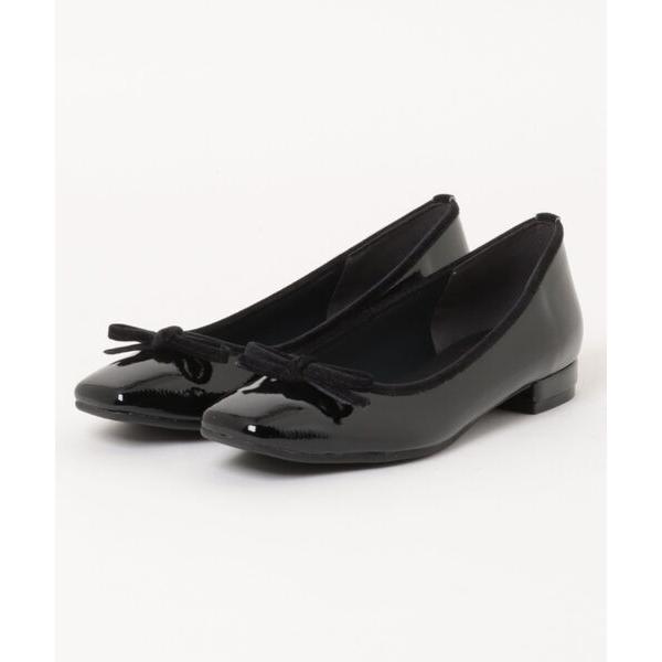 パンプス 「MADE IN JAPAN」痛くなりにくいスクエアトゥリボンバレエパンプス 2403