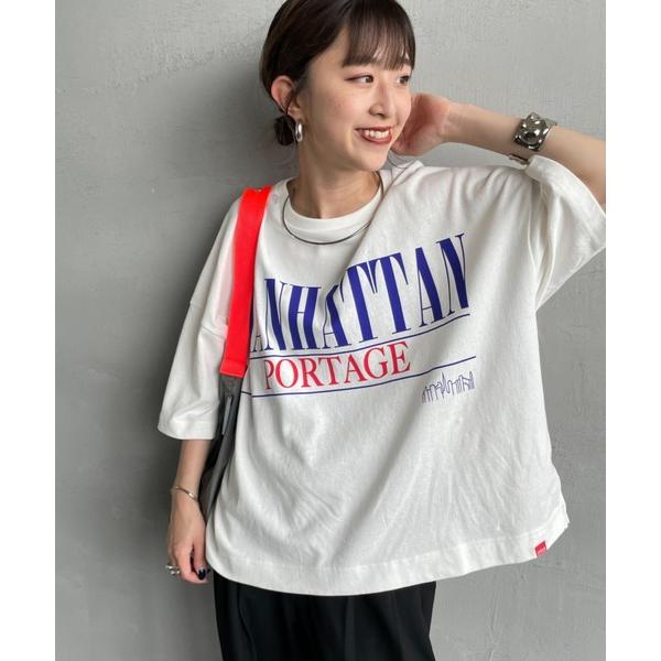 tシャツ 「MANHATTAN PORTAGE/マンハッタンポーテージ」 別注 ショート丈 ロゴプリ...