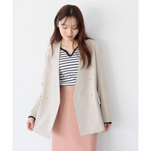 ジャケット ノーカラージャケット キンボタンノーカラージャケット640842 レディース