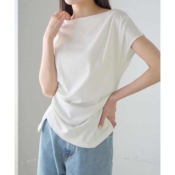 tシャツ 半袖 接触冷感ドレープデザインTシャツ レディース