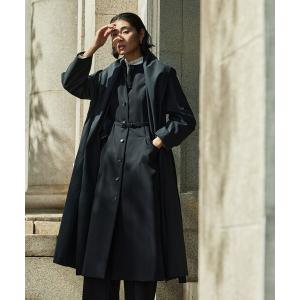 コート アウター スムースクロス ベルテッドガウンコート レディース