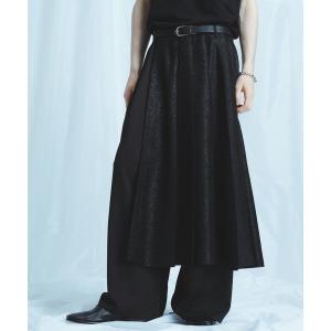 ワイドパンツ パンツ 「SET UP対応」プリーツレイヤードパンツ(HARE) メンズ レディース