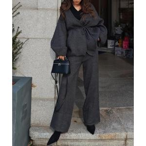 セットアップ カシュクールカーディガンセットアップ レディース