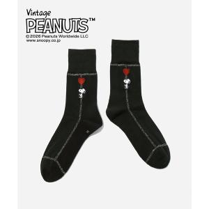 靴下 SNOOPY×CHICSTOCKS「ラメライン ハートバルーン」 メンズ レディース