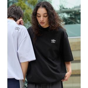 tシャツ UMBRO/アンブロ 別注 ロゴ刺繍 ドロスト バックプリント半袖Tシャツ メンズ レディース