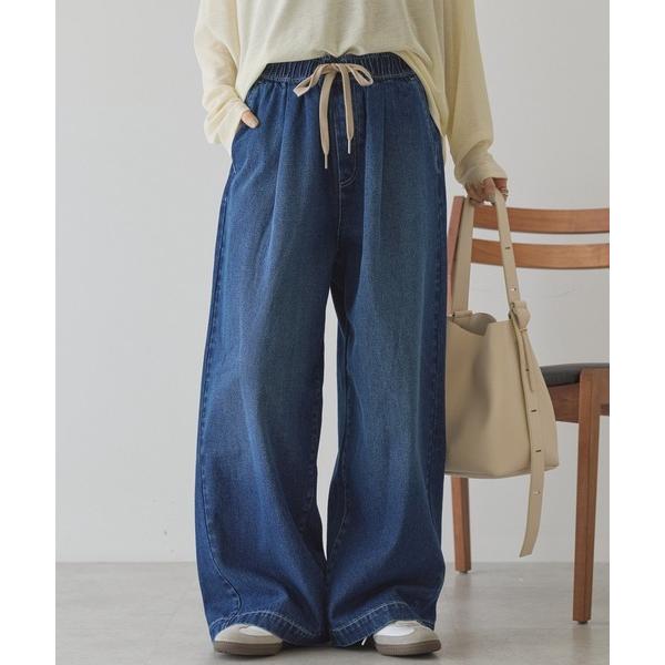 ジーンズ デニム デニムパンツ イージーデニムワイドパンツ レディース