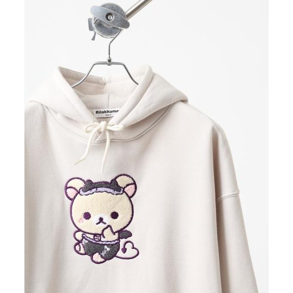 パーカー リラックマ こあくま気分 サガラ刺繍 裏起毛ビッグシルエットプルパーカー メンズ レディー...
