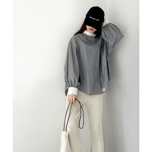 「Java」 長袖ブラウス MEDIUM ブルー系その他 レディース