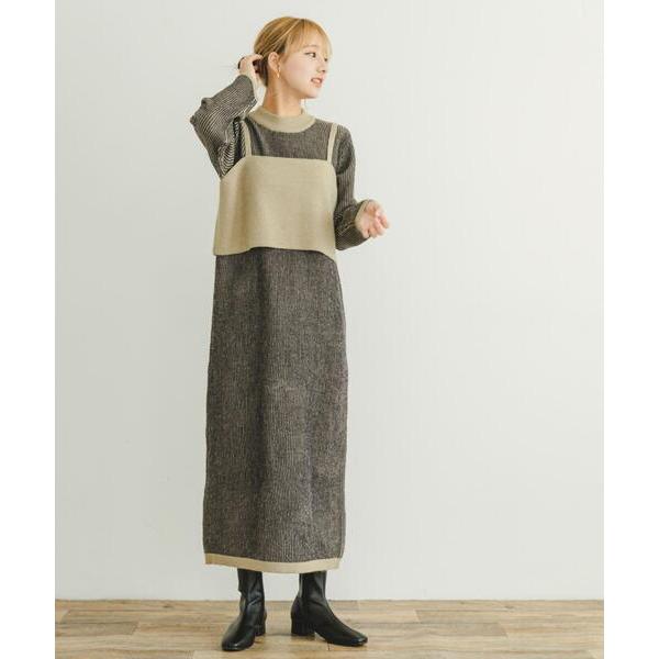 「ITEMS URBANRESEARCH」 ニットワンピース FREE チャコールグレー レディース