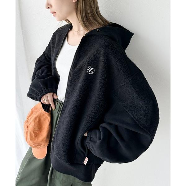 「Java」 ジップアップパーカー LARGE ブラック レディース