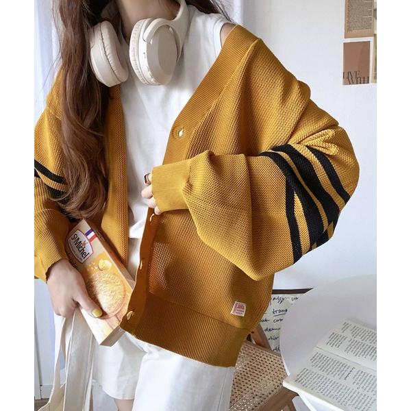 「Java」 ニットカーディガン SMALL オレンジ メンズ