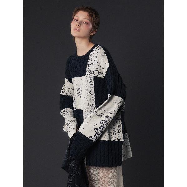ニット セーター PAGE2026 #3 BANDANNA KNIT TOP レディース