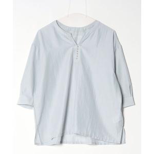 「GLOBAL WORK」 半袖ブラウス M ブルー レディース