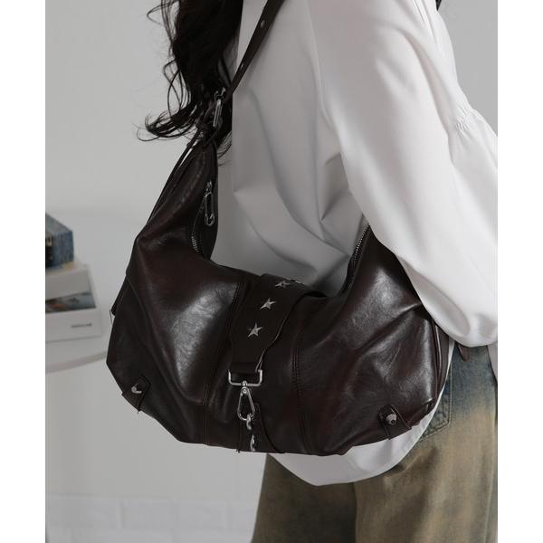 ショルダーバッグ バッグ 星スタッズポイント ハーフムーン ショルダーバッグ レディース