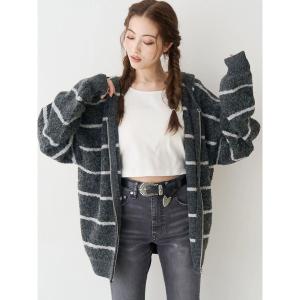 ニット セーター オーバーサイズフードニットトップス「セットアップ着用可能」 レディース