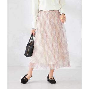 スカート チェック柄チュールスカート