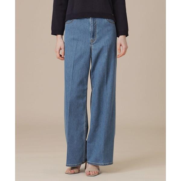 ジーンズ デニム デニムパンツ 「eclat5月号掲載」コットンポリエステルレーヨンデニムパンツ レ...