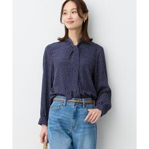 ブラウス シャツ ドットボウタイブラス「ファーストライン」 レディース