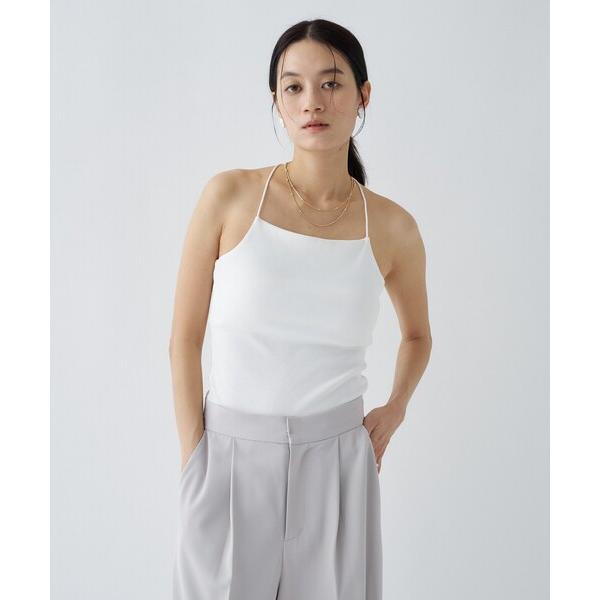 タンクトップ ノースリーブ 「カップ付き／マシンウォッシュ」デザインキャミソール レディース