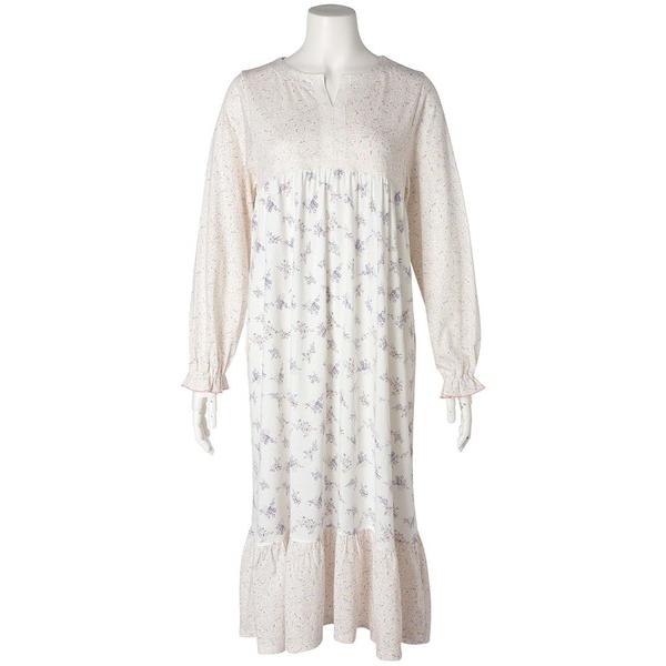 ルームウェア 部屋着 キッドブルー -２６ブリティッシュブーケＮ -長袖ナイティ -KNDL513 ...