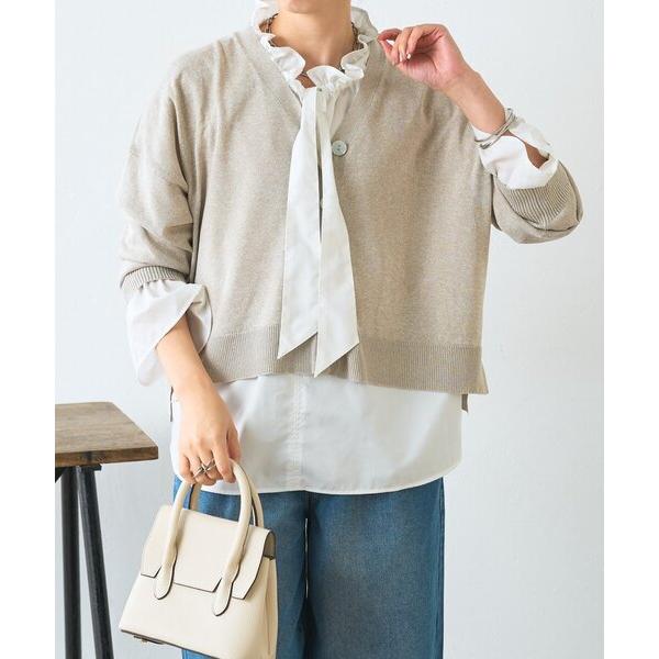 カーディガン 「体系カバー」シェルボタンカーディガン レディース