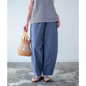 ジーンズ デニム デニムパンツ 「D.M.G / ディーエムジー」 シャンブレーワッシャー パネルボールパンツ レディース