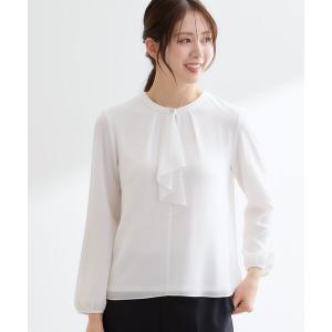 ブラウス シャツ フロントフリルシフォンブラウス レディース