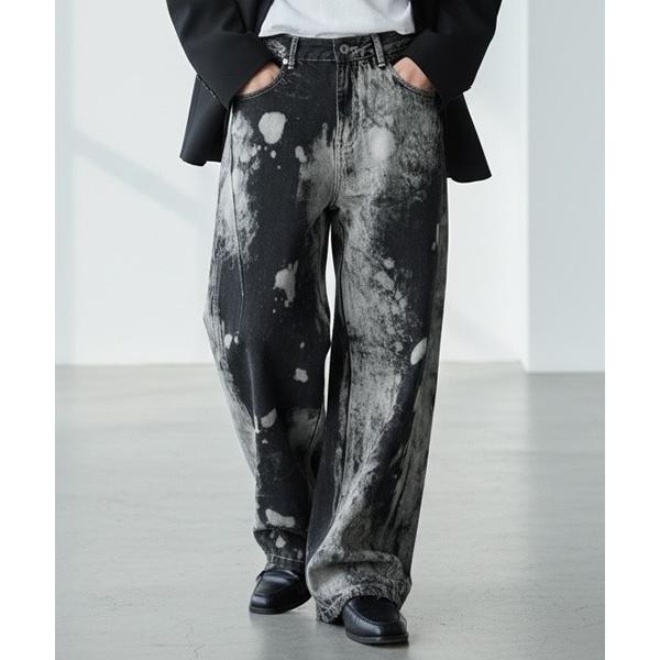 ジーンズ Bleach-washed Wide-leg Denim Pants / ブリーチ加工 ワ...