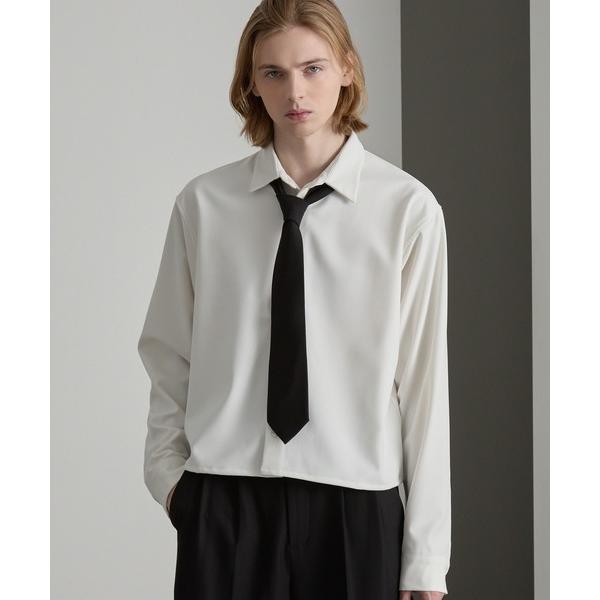 シャツ 「cussil/クシル」ヘビードレープクロップドシルエットレギュラー長袖シャツ メンズ レデ...