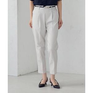 パンツ 「美しいベーシックパンツ」ストレッチツイル テーパードパンツ レディース
