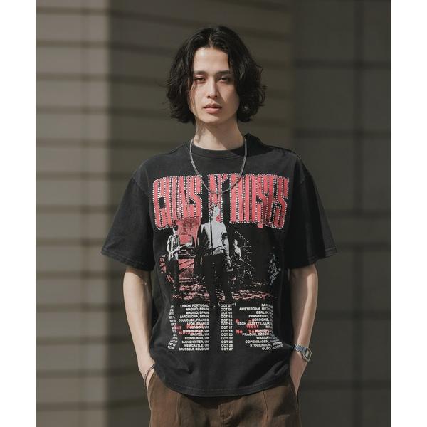 tシャツ Rhinestone Design Crew Neck Band T-Shirt / ライ...