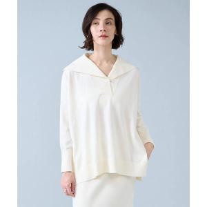 ニット セーター ビックカラーワイドニット レディース