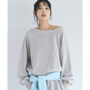 tシャツ 裏毛オフショルダートップス レディースの商品画像