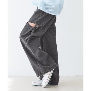パンツ キッズ デニムベルトスリットパンツ キッズ 子供服 女の子