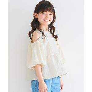 ブラウス シャツ キッズ 肩あきジャカードブラウ...の商品画像