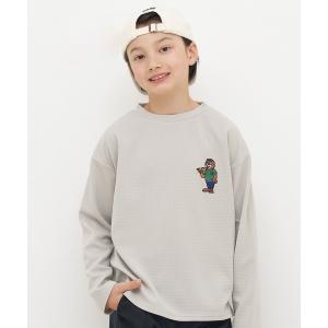 tシャツ キッズ　ライトエンボス胸刺繍トップス キッズ 子供服 男の子