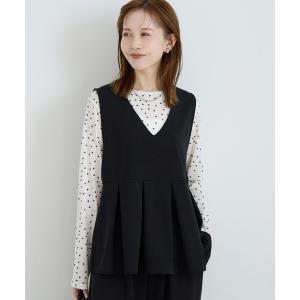 ベスト ジレ カットジョーゼットタックペプラムベ...の商品画像